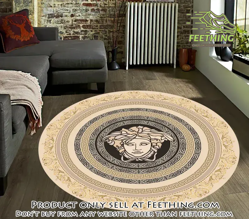 Versace medusa greek round rug carpet luxury brand fashion home decor ft4405111